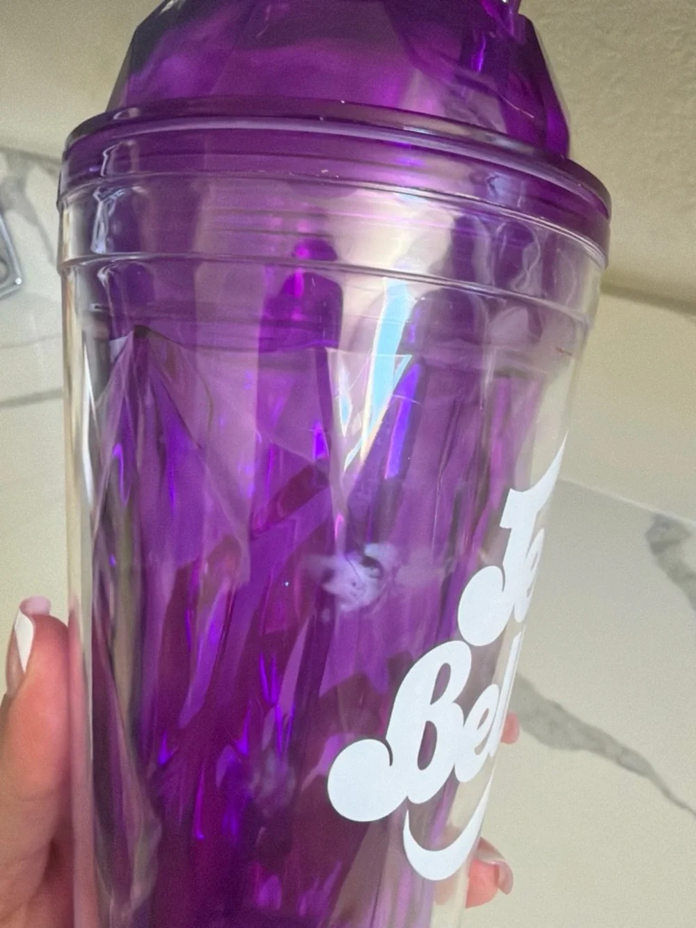 Jelly Belly Purple Double-Wall Tumbler with Straw